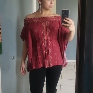 C+J Collection off-shoulder boho top